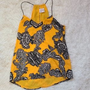 Express Reversible Halter Camisole Top Womens Small Gold Black Paisley Strappy